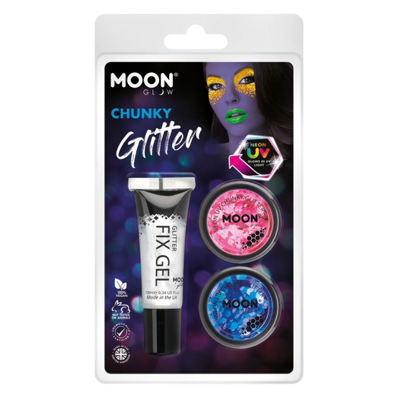 Moon Glow - Neon UV Chunky Glitter M27198 Costume Make Up 1
