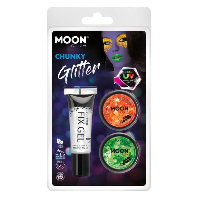Moon Glow - Neon UV Chunky Glitter M27211 Costume Make Up 1
