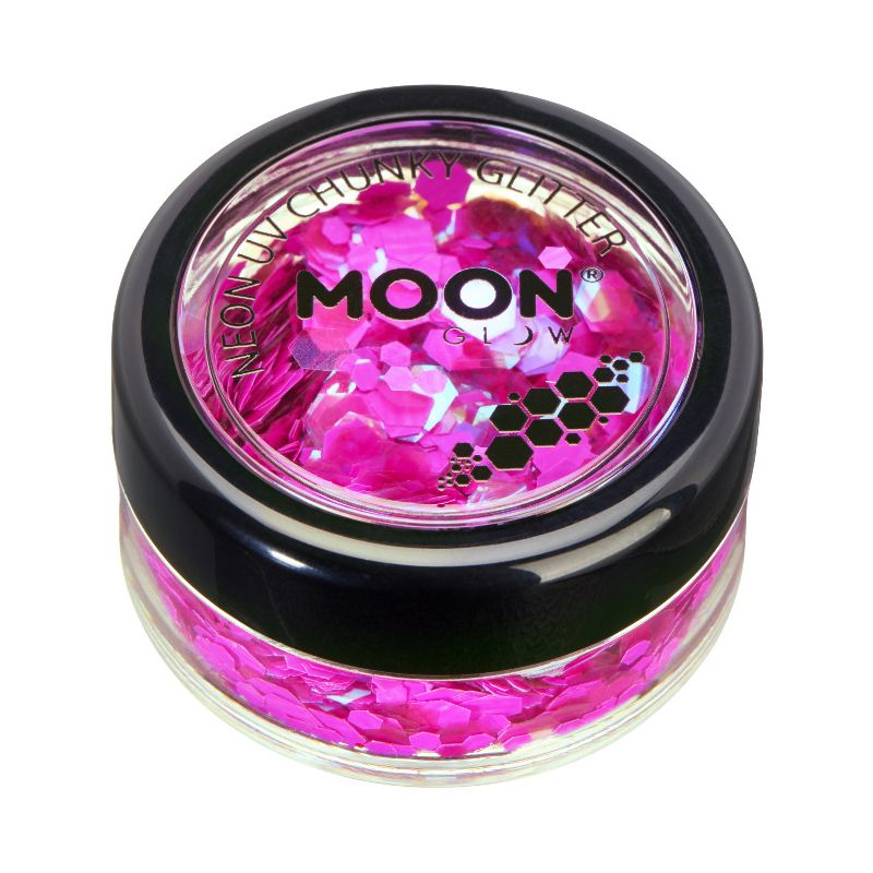 Moon Glow Neon UV Chunky Glitter Magenta 3g Costume Make Up 1