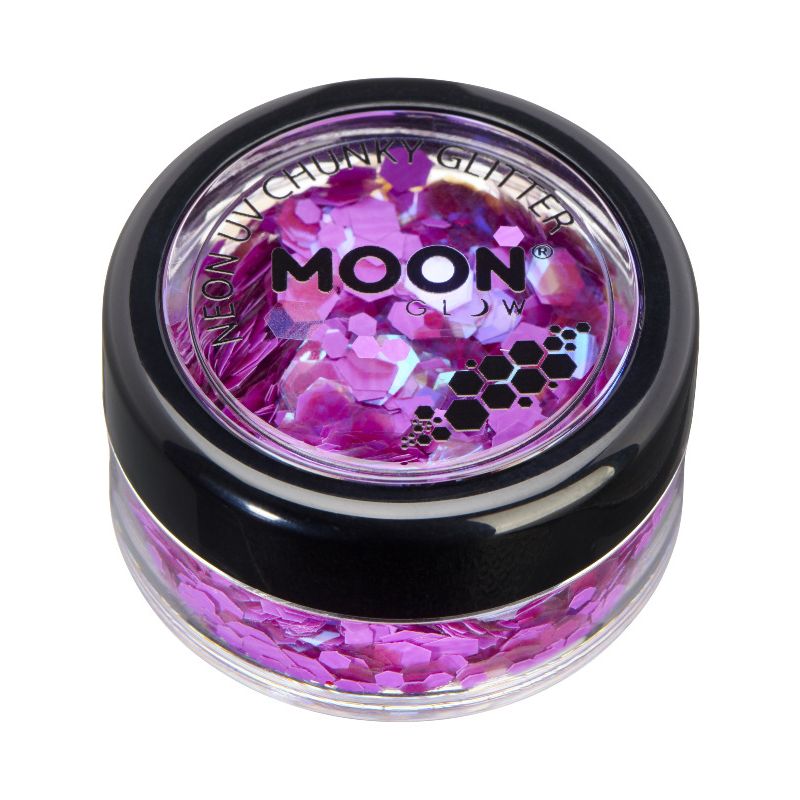 Neon UV Chunky Purple Glitter Costume Make Up 1