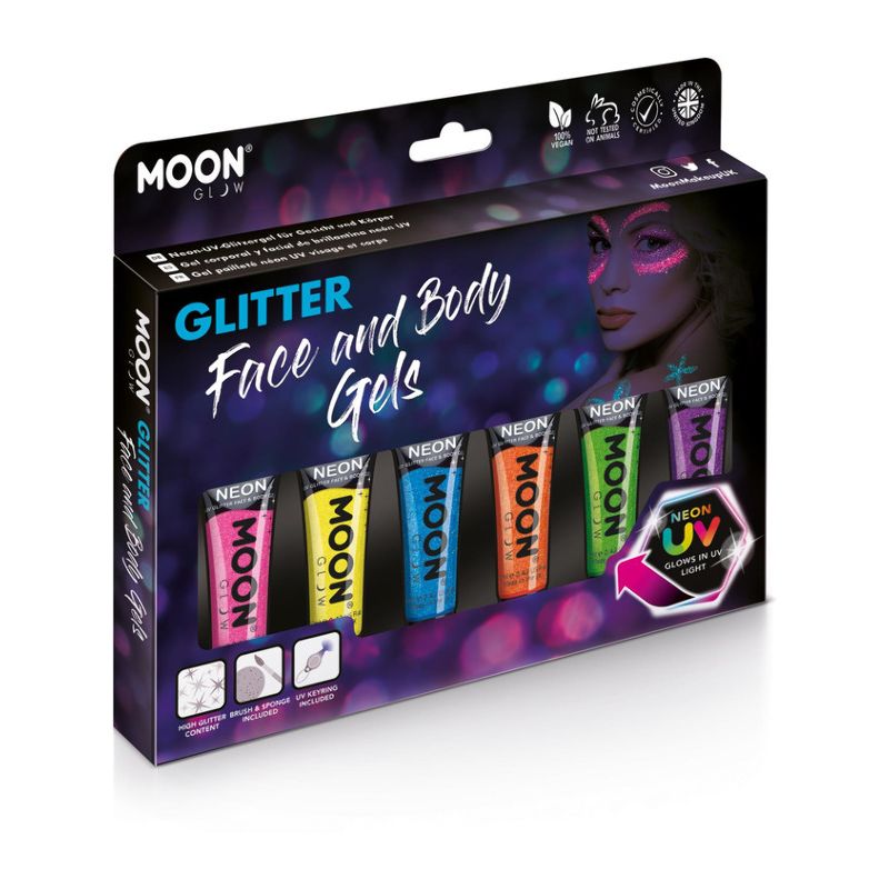 Moon Glow Neon UV Fine Glitter Gel Assorted Costume Make Up 1