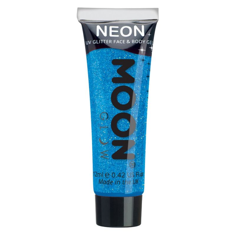 Moon Glow Neon UV Fine Glitter Gel Blue Costume Make Up 1