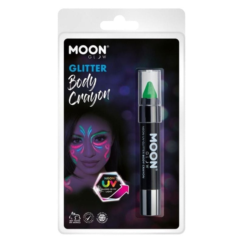 Moon Glow Neon UV Glitter Body Crayon 3.2g Clamshell Costume Make Up 3