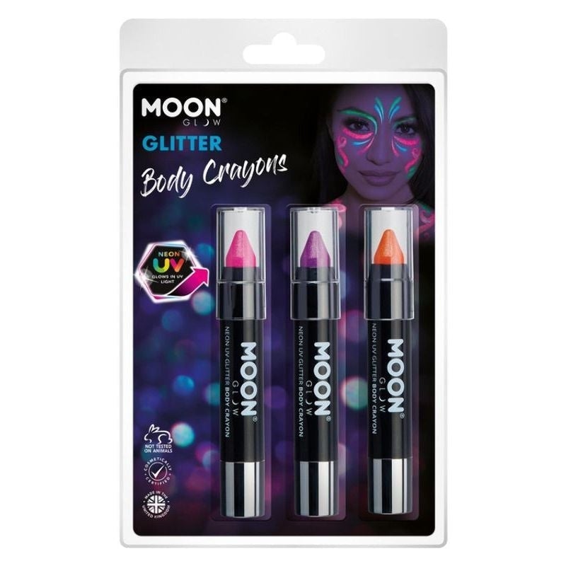 Moon Glow Neon UV Glitter Body Crayons M39580 Costume Make Up 1