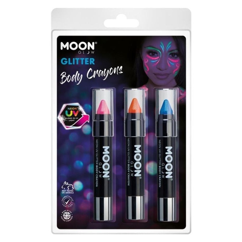 Moon Glow Neon UV Glitter Body Crayons M39603 Costume Make Up_1
