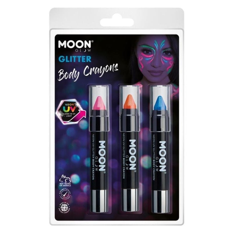 Moon Glow Neon UV Glitter Body Crayons M39603 Costume Make Up 1