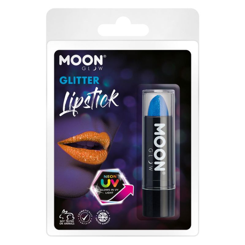 Moon Glow - Neon UV Glitter Lipstick Blue M40562 Costume Make Up 1