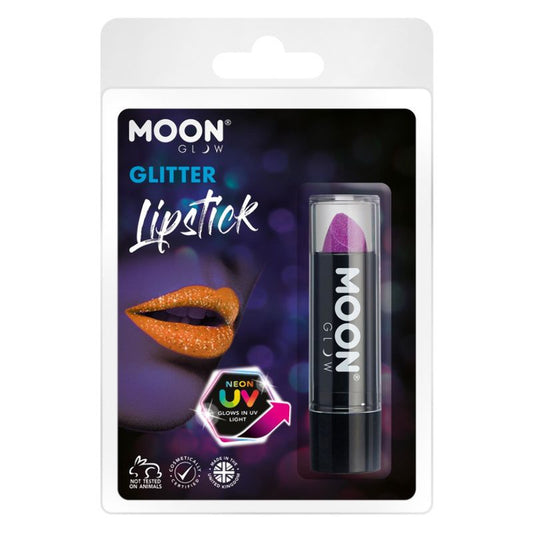 Moon Glow - Neon UV Glitter Lipstick Purple Costume Make Up 1