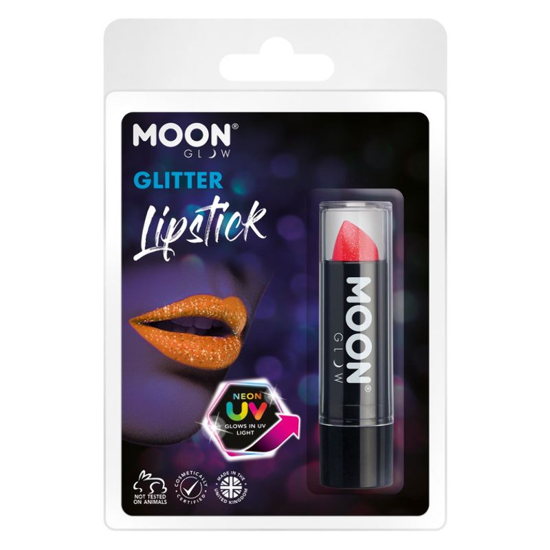 Moon Glow Neon UV Glitter Red Lipstick 4.2g Costume Make Up 1