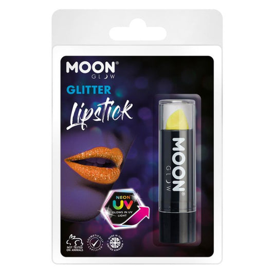 Moon Glow - Neon UV Glitter Lipstick Yellow M40531 Costume Make Up 1