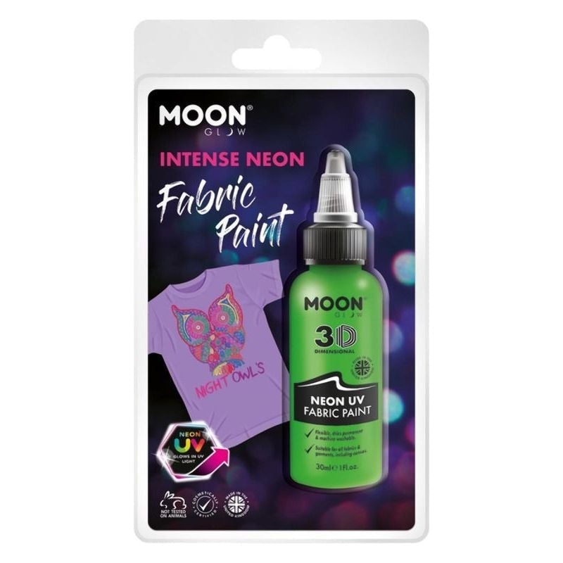 Moon Glow Neon UV Intense Fabric Paint 30ml Clamshell Costume Make Up 2