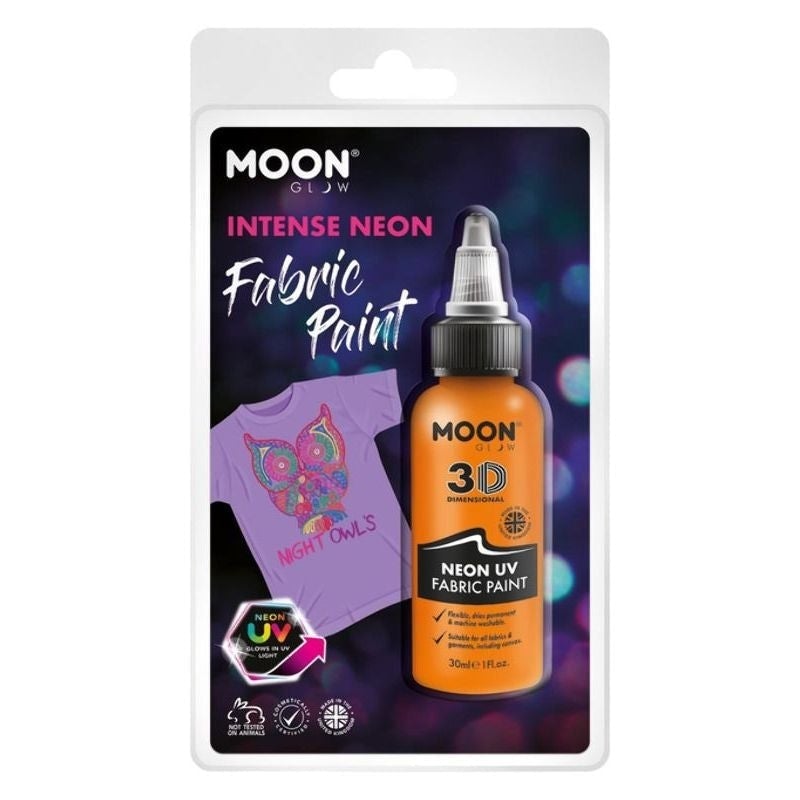 Moon Glow Neon UV Intense Fabric Paint 30ml Clamshell Costume Make Up 3