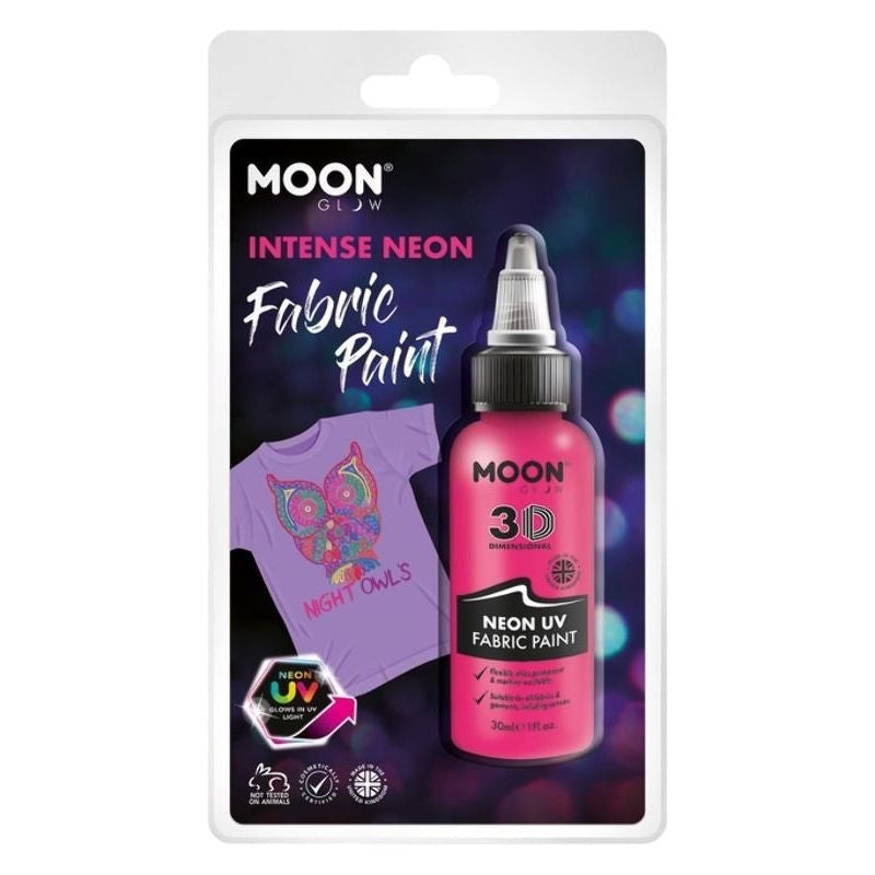 Moon Glow Neon UV Intense Fabric Paint 30ml Clamshell Costume Make Up 4