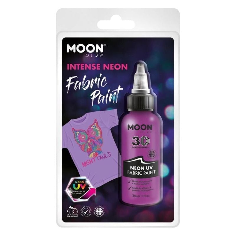 Moon Glow Neon UV Intense Fabric Paint 30ml Clamshell Costume Make Up 5