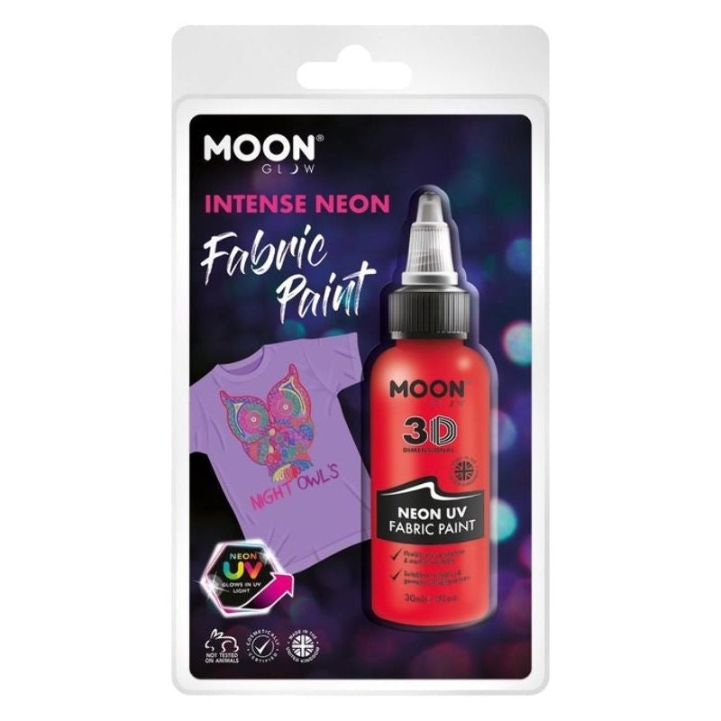 Moon Glow Neon UV Intense Fabric Paint 30ml Clamshell Costume Make Up 6