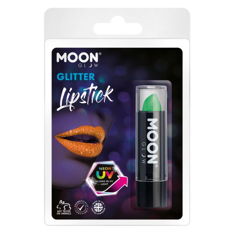 Moon Glow - Neon Uv Glitter Lipstick Green M40555 Costume Make Up 1