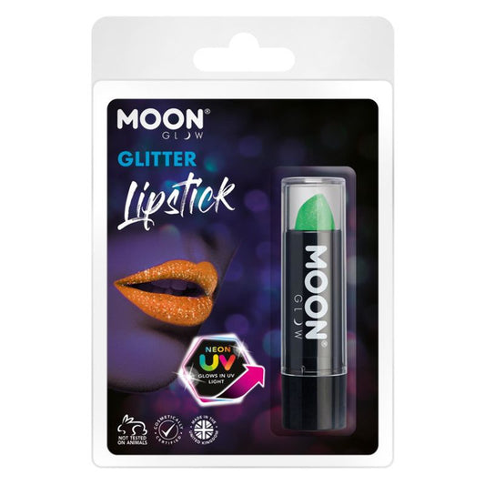 Moon Glow - Neon Uv Glitter Lipstick Green M40555 Costume Make Up 1