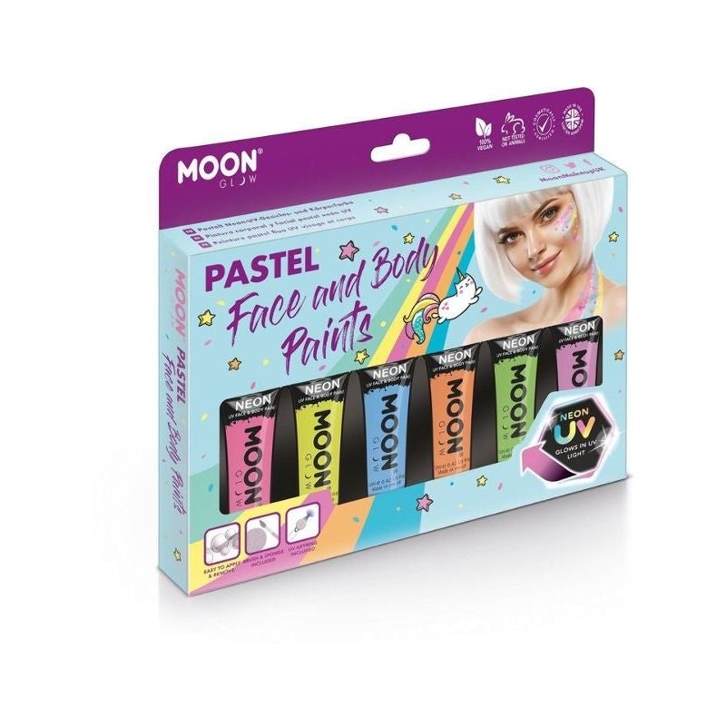 Moon Glow Pastel Neon UV Face Paint Boxset Assorted Costume Make Up 1