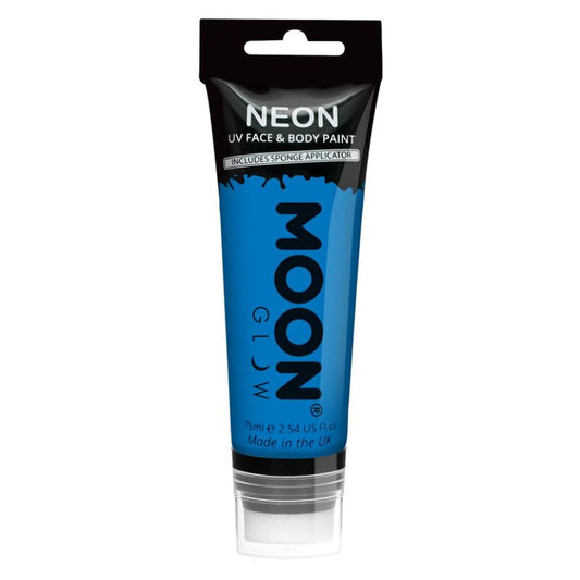 Moon Glow Supersize Intense Blue Neon UV Face Paint with Sponge Applicator 75ml 1
