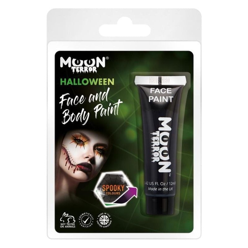 Moon Terror Haloween Face and Body Paint Black Costume Make Up 1