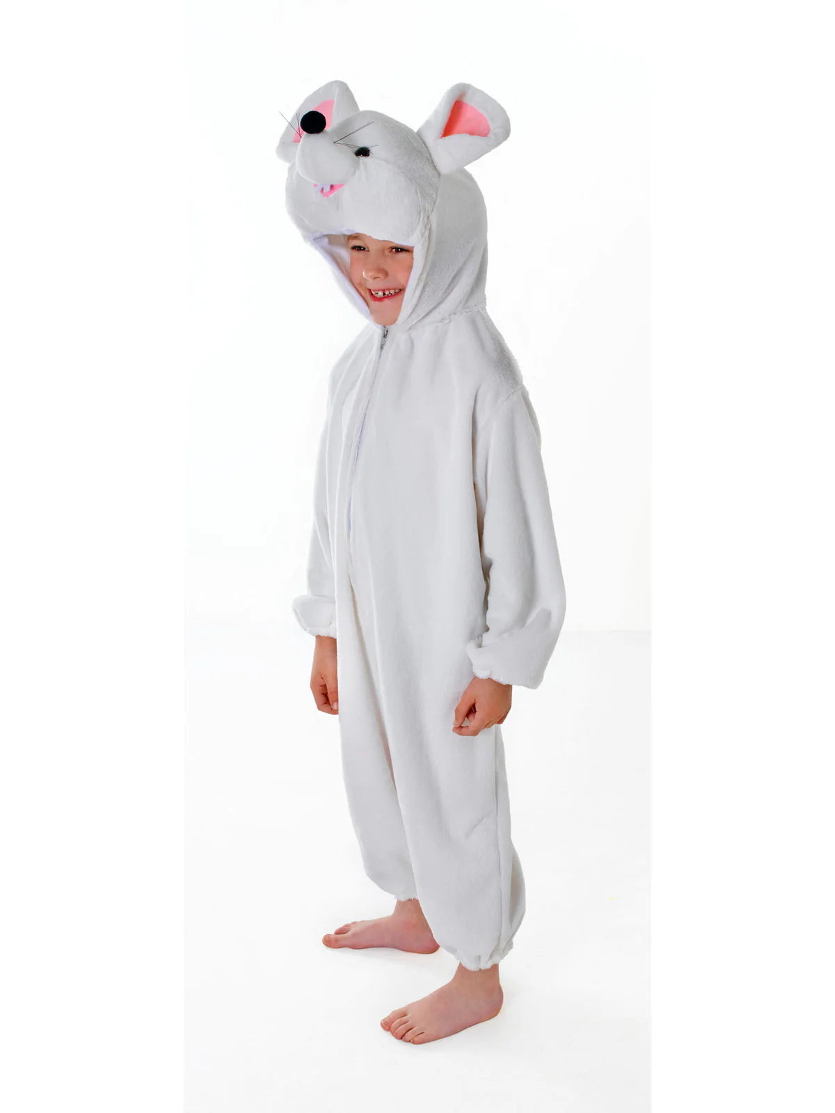 Mouse Costume Plush White Jumpsuit for Kids 2