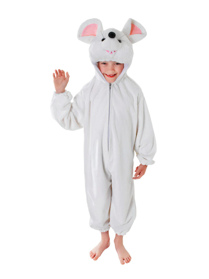 Mouse Costume Plush White Jumpsuit for Kids_1