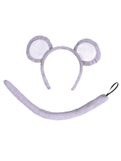Mouse Set Grey Ears with Tail Kids Costume Kit Instant Disguise 2