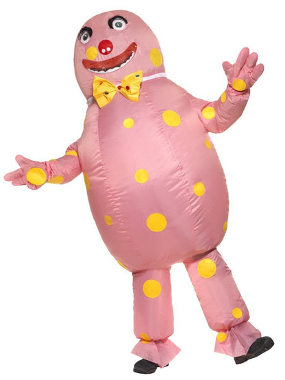 Mr Blobby Costume Licensed Adult Pink Yellow Inflatable 4