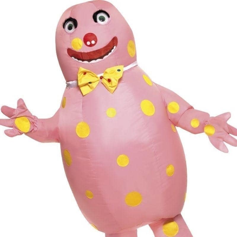 Mr Blobby Costume Licensed Adult Pink Yellow Inflatable 1
