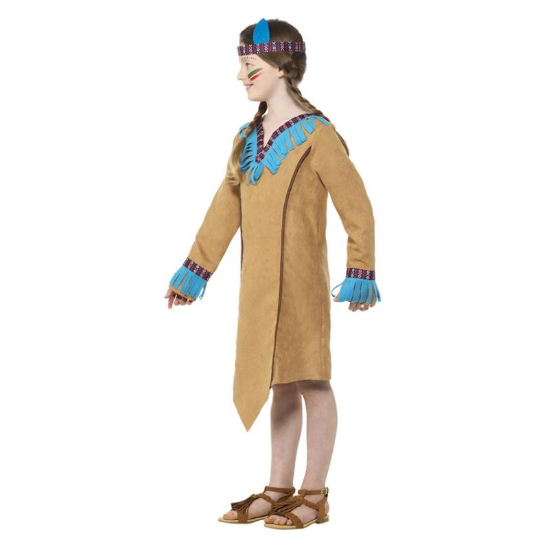 Native American Inspired Girl Costume Brown Dress and Headband 2