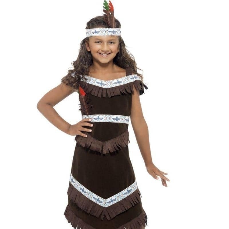 Native American Inspired Girl Costume Kids Brown_1