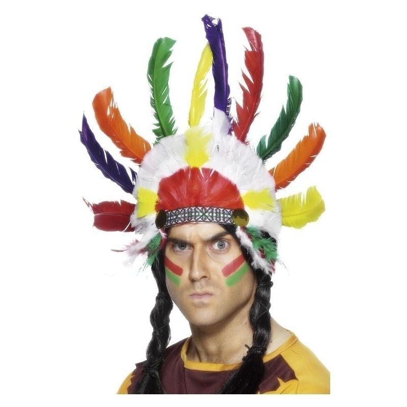 Native American Inspired Headdress Adult Multi Coloured 1