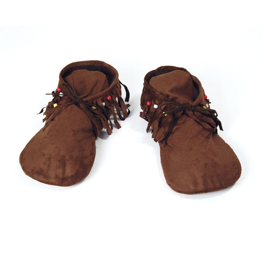 Native American Inspired Mens Hippy Moccasins Brown 1