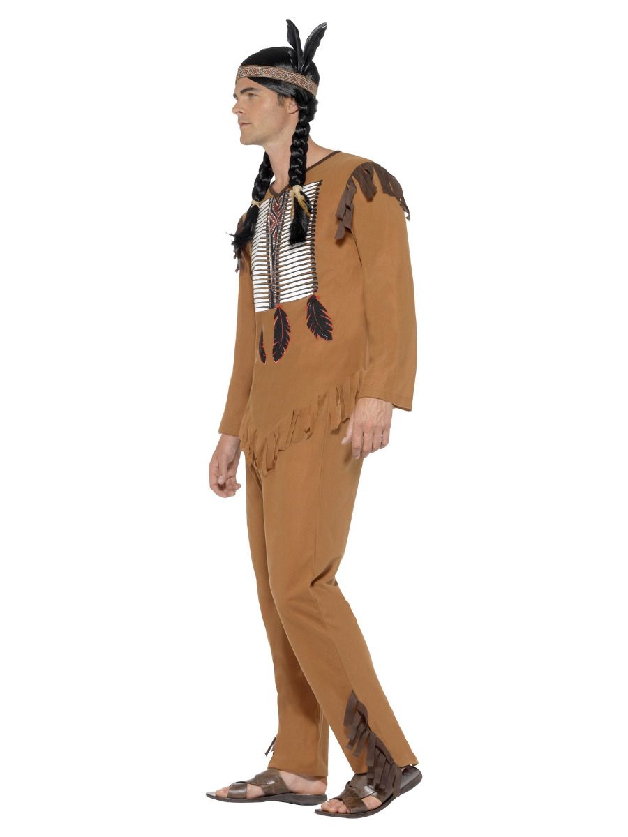 Native American Inspired Warrior Costume Adult Brown 3