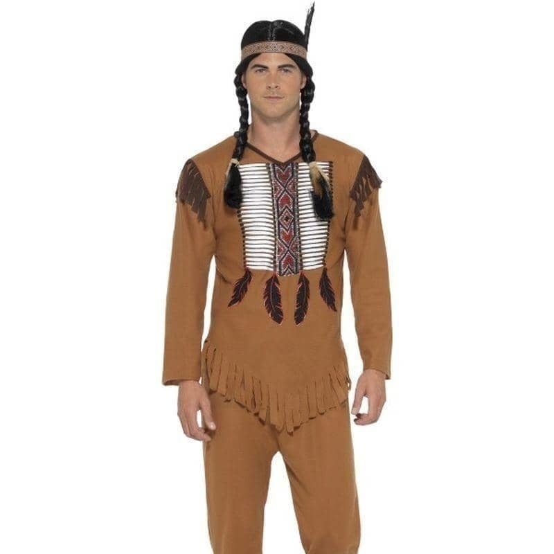 Native American Inspired Warrior Costume Adult Brown 1