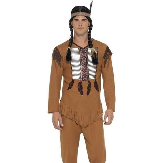 Native American Inspired Warrior Costume Adult Brown 1