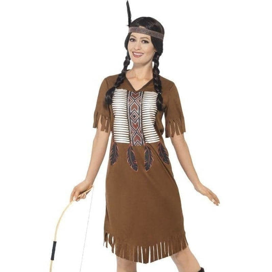 Native American Inspired Warrior Princess Costume Adult Brown 1