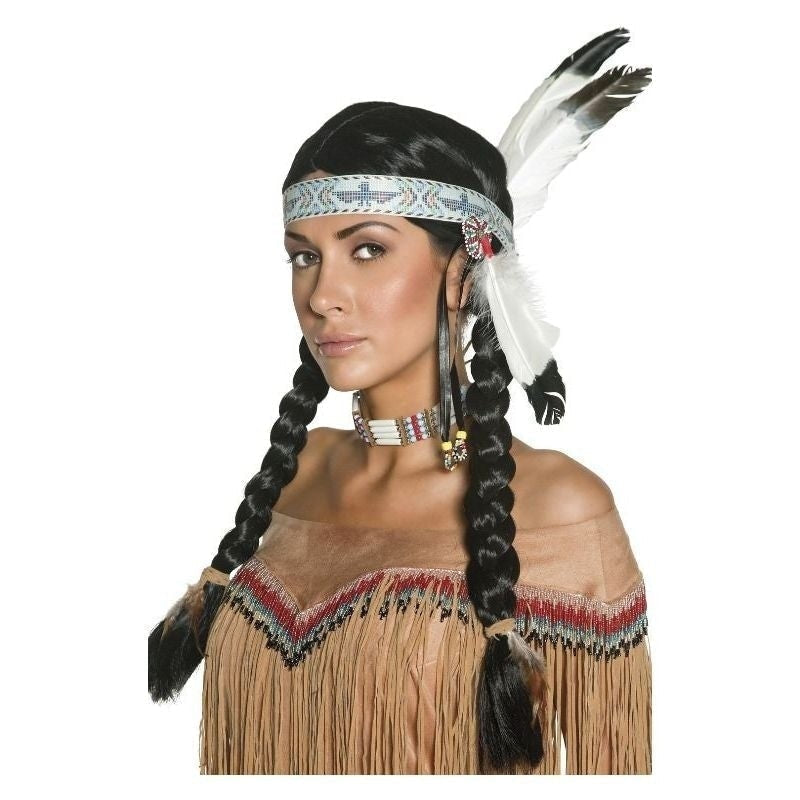 Size Chart Native American Inspired Wig White Black Feather