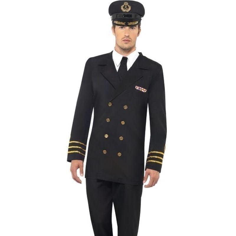 Navy Officer Authentic Adult Black Uniform Suit Costume_1