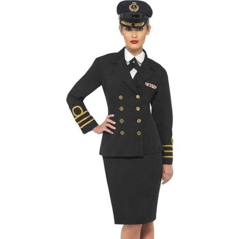 Navy Officer Ladies Costume Black Jacket Skirt Hat_1