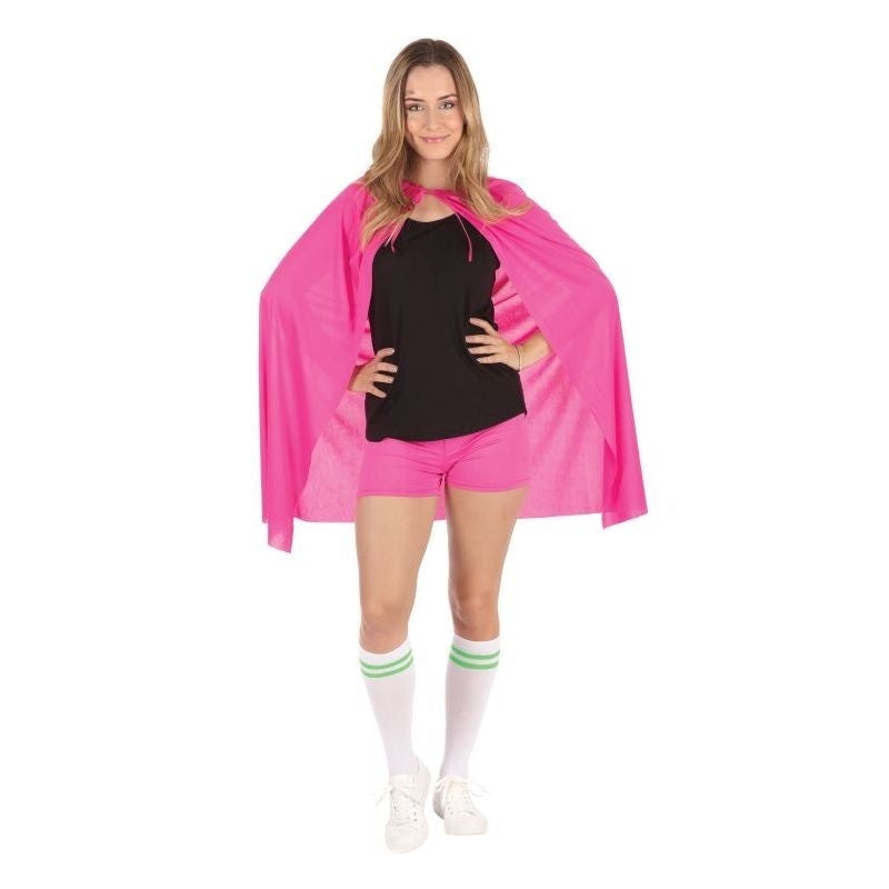 Neon Cape Pink Adult Superhero 1