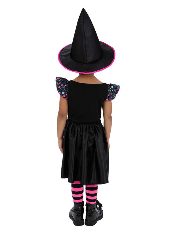 Neon Star Witch Girls Dress with Hat 4