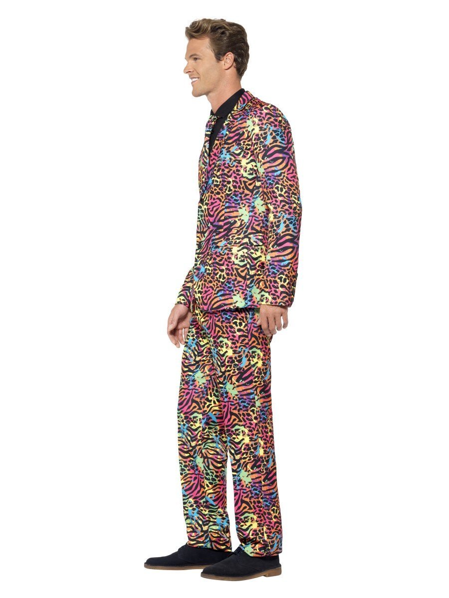 Neon Suit Adult Jacket Trousers Tie Set Costume 3