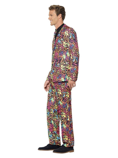 Neon Suit Adult Jacket Trousers Tie Set Costume 3