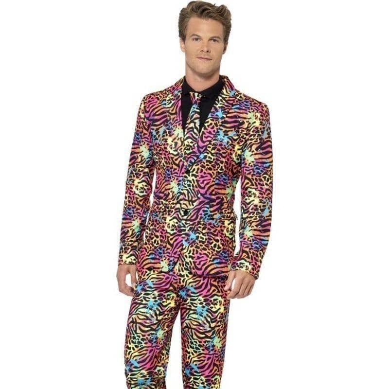 Neon Suit Adult Jacket Trousers Tie Set Costume 1