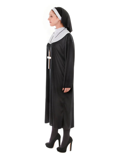 Nun Adult Costume Plus Size Black Robes 6