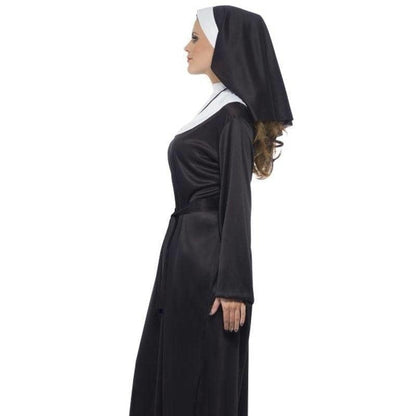 Nun Costume Adult Black White Head Scarf 4