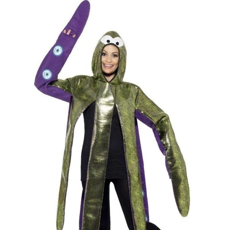 Octopus Costume Foam Bonded Adult Purple Hooded Tabard 1