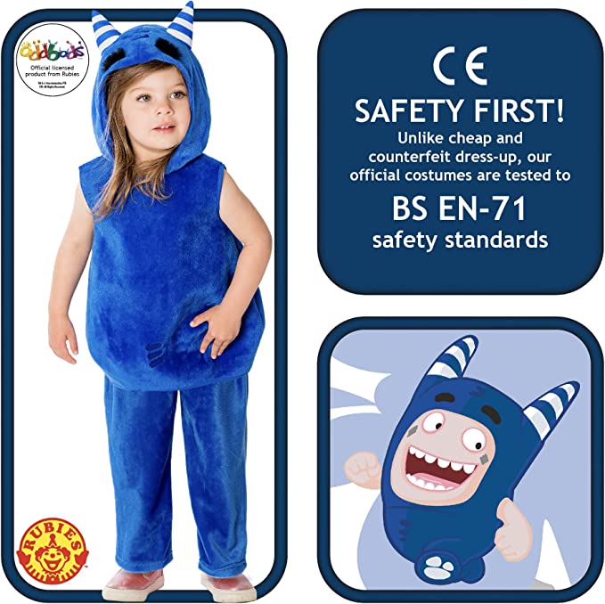 Oddbods Pogo Costume for Kids Blue Jumpsuit 4