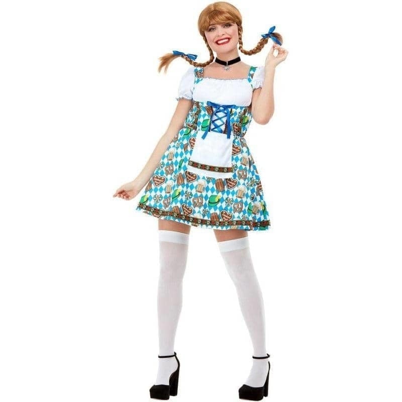 Oktoberfest Beer Maiden Costume Adult Blue 1